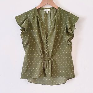 Joie - Flutter Sleeve Button Front Blouse